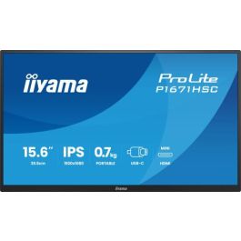 iiyama P1671HSC-B1 Monitor 15.6" Full HD IPS 1920x1080, 3ms, HDMI, 2x USB-C