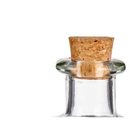 Vivalto Frasca Vidrio 250 ml con Tapón de Corcho - Transparente, 6.5x14x6.5 cm (Set de 36)