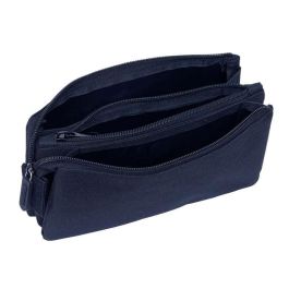 Safta Estuche Escolar Portatodo Triple con Tres Cremalleras Kappa Basics, Organizador de Material Escolar 120x220x30 mm
