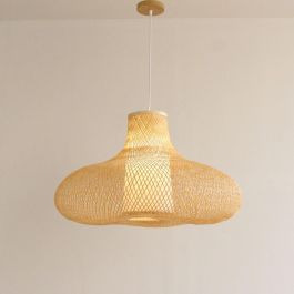 DKD Home Decor Lámpara de Techo Balines Bambú Natural 75 x 75 x 48 cm