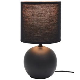 Home Deco Factory Lámpara de Mesa Cerámica Negra Essentiel