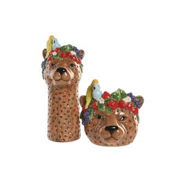 DKD Home Decor Centro Mesa Tropical Marron 23 x 23.5 x 25 cm