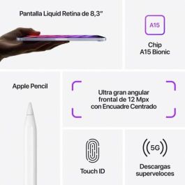 iPad Mini 8.3 2021 WiFi Cell/ A15 Bionic/ 64GB/ 5G/ Rosa - MLX43TY/A iPad Mini 8.3 2021 WiFi Cell/ A15 Bionic/ 64GB/ 5G/ Rosa - MLX43TY/A