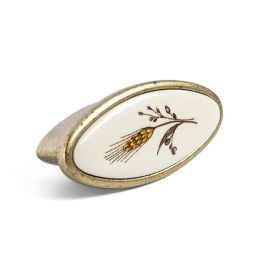 Giusti Tirador y Pomo Oasis de Porcelana Marfil / Bronce. Tirador 128 mm o Pomo 28x62 mm