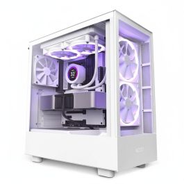 NZXT H5 Elite Midi Tower Blanco para PC, Soporta ATX, EATX, micro ATX, Mini-ITX, con Panel de Vidrio Templado y Gestión de Cables