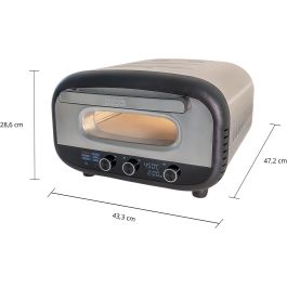 Unold 68806 Horno de Pizza Alfredo 1 Pizza 30cm Acero Inoxidable 1700W 450°C Digital con Temporizador