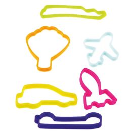 Jeux 2 momes Juego de 6 Pulseras Elásticas Formas Variadas de Silicona