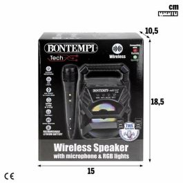 Mini altavoz karaoke con micro con luces , sonidos y cargador usb incluido. 15x10x18 cm. Mini altavoz karaoke con micro con luces , sonidos y cargador usb incluido. 15x10x18 cm.