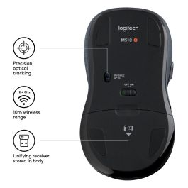 Logitech M510 Ratón Inalámbrico RF Láser Negro