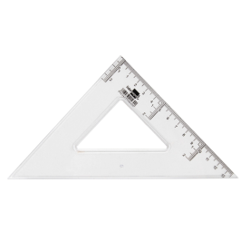 Liderpapel Escuadra 20 cm Plástico Cristal Transparente Biselada Graduada