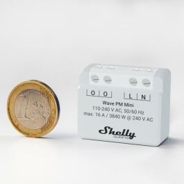 Shelly Relé Interruptor Inteligente Wave PM Mini Z-Wave Inalámbrico, 110-240V, 3840W de Carga Máx.