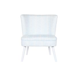 DKD Home Decor Sillón Mediterráneo Sea Breeze Azul Blanco Rayas Poliéster Madera Desmontable Altura Asiento 47cm 73x67x85 cm