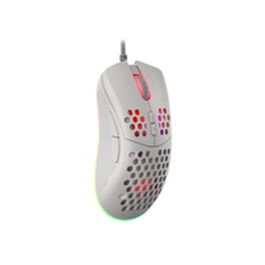 GENESIS Krypton 555 Ratón Gaming Óptico Ultraligero 8000 DPI, 7 Botones Programables, RGB, Ergonómico, USB, Blanco