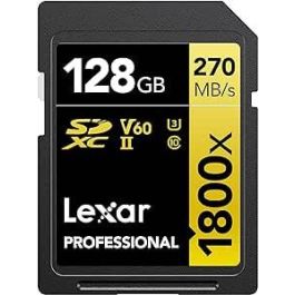 Lexar 128Gb Professional 1800X Sdxc Uhs-Ii Cards, Up To 280Mb/S Read 210Mb/S Write C10 V60 U3