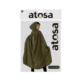 Capa Reversible Negro-Dorado Con Capucha 1.20 M Adulto para Disfraces de Mago, Rey Oscuro, Hechicero o Guardián, Halloween, Carnaval y Cosplay