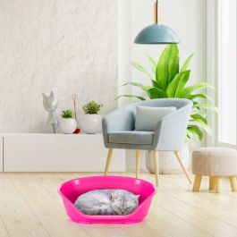 Ferplast Siesta Deluxe 2 Cesta Plástico Fucsia 49x36x17.5 cm para Perros y Gatos Cómoda y Antideslizante