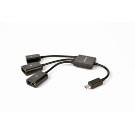 Gembird UHB-OTG-02 Hub USB 2.0 Micro-B OTG para smartphones y tablets, conecta 2 periféricos, con alimentación extra, cable integrado. Precio: 6.89000015. SKU: S5600717