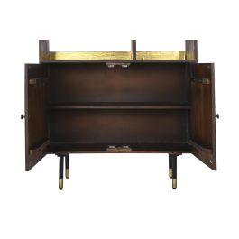 DKD Home Decor Estanteria Marron Oscuro Dorado Mango Metal 90 x 200 x 35 cm