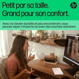 HP 350 WHT Teclado Inalámbrico Compacto Cómodo Multi-Dispositivo con Conectividad Múltiple para PC, Portátil, Tablet y Móvil