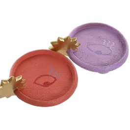 DKD Home Decor Bandeja Vaciabolsillos Urban Rojo Lila Dorado Resina 12 x 8 x 16 cm (6 Unidades)