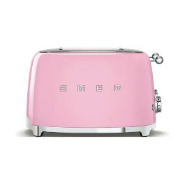 Smeg TSF03PKEU Tostadora 4 Rebanadas Doble Ranura 50s Style Rosa