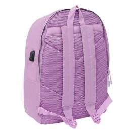 Safta Mochila Portátil 15,6" + USB Munich Básicos Lila 31x44x18 cm