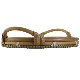 DKD Home Decor Bandeja Decoración Balines Natural Beige Ratán y Seagrass 40 x 8 x 40 cm