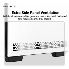 Deepcool DEE1690884141498 Caja de PC CH370 Mini Torre - sin fuente de alimentación, Formato Micro-ATX, Blanco