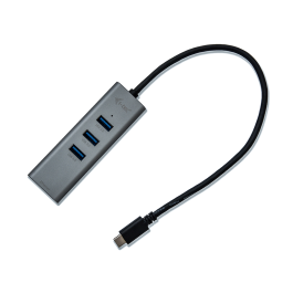 i-TEC USB-C 3-PORT HUB + GLAN con 3 Puertos USB y Gigabit Ethernet, Color Gris