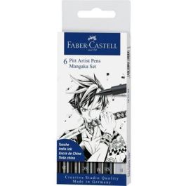 Faber-Castell Rotuladores Pitt Artist Pen Manga, tinta negra pigmentada, resistentes al agua y luz, 6 unidades Precio: 34.50000037. SKU: B1FXEGQNSD
