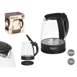 Hervidor Agua Cristal Negro 2000W 1,8L Argon 23X24CM (6 Unidades) Precio: 123.4926. SKU: B12DAXL72R