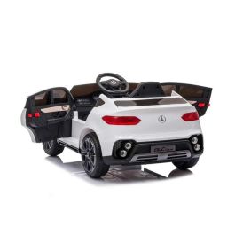 Mercedes Benz Coche Eléctrico GLC Blanco, Batería 12V, 105x68x50 cm, con Mando RC Runruntoys para Niños 3+ Años
