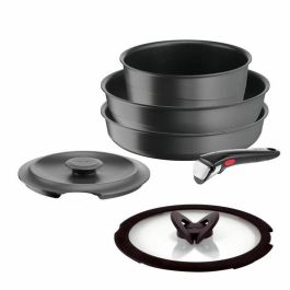 TEFAL INGENIO Juego de 6 piezas, Inducción, Aluminio fundido, Antiadherente, Sartén, Cazuela, Hierro fundido + tapa de cristal, Inspiración L867S604