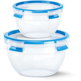 Emsa N1011600 Clip & Close Fiambreras 2er Set redondas Transparente/Azul Precio: 31.50000018. SKU: B1BPHLGNKE