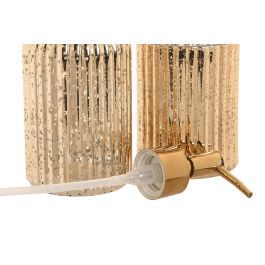 DKD Home Decor Baño Glam Set 2 Piezas Cristal Dorado 8 x 20 x 8 cm