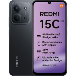 XIAOMI MZB0LINEU Smartphone Redmi 15C 5G 6.9" HD+ 120Hz 4GB/128GB Midnight Black DualSIM NFC Precio: 133.50000059. SKU: B1B34ZB4GG