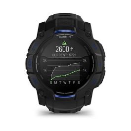 Garmin Instinct 3 Reloj Inteligente con Pantalla AMOLED de 45 mm, GPS, Caja de Aluminio y GFRP, Correa de Silicona Intercambiable Negro/Azul Bolt, Resistencia al Agua 10 ATM