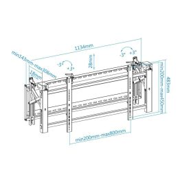 Tooq Soporte Pared Vesa para Pantallas de 45 a 70 Pulgadas, Negro, Ajustable, Hasta 70 kg