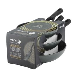 Fagor Set 3 sartenes Stim aluminio forjado Ø18 / Ø22 / Ø26 cm inducción Xylan Plus antiadherente