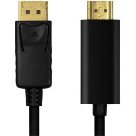 LogiLink CV0128 Cable DisplayPort 1.2 a HDMI 1.4, 3m, Macho/Macho, Negro, Chapado en Oro