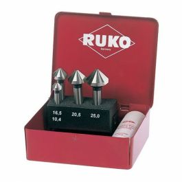 Juego de avellanadores RUKO Cónico Acero de alta velocidad (HSS) 4 Piezas