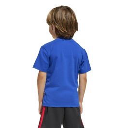 Camiseta de Manga Corta Infantil Adidas Big Logo Azul Blanco M