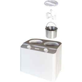 Unold 48830 Máquina de Helados Doppio, 2.4L (2x1.2L), Doble Cubeta, Compresor Integrado, Acero Inoxidable Blanco