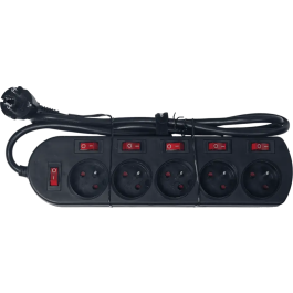 Algamlight Regleta 5 Vías con Interruptores Individuales y General, IP20, Uso Interior Negro Precio: 14.7899994. SKU: B137GVL7GT