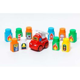 Juego construcción estación de bomberos con coche electrónico, luz y sonido 53x31x31 cms Juego construcción estación de bomberos con coche electrónico, luz y sonido 53x31x31 cms