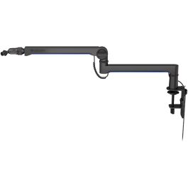 Endorfy Soporte de Micrófono Broadcast Low Profile RGB Boom Arm para Micrófonos hasta 2kg, Iluminación LED (Negro)