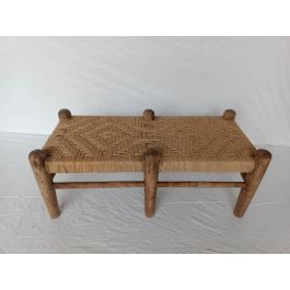 DKD Home Decor Descalzadora Balines de Mango y Ratán Natural 46 x 40 x 100 cm