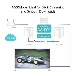 Adaptador Powerline TP-Link TL-PA7017Kit 1000Mbps/ Alcance 300m/ Pack de 2