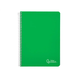 Liderpapel Cuaderno Espiral A4 Witty Tapa Dura 80 Hojas 90gr Cuadro 4mm Con Margen Color Verde
