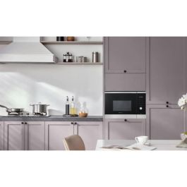 Continental Edison CEMO25GINES Microondas de empotrar, Acero inoxidable negro, 25L, L59,5 x H38,8 x D40,1 cm